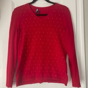 Tommy Hilfiger red shirt with gold dots